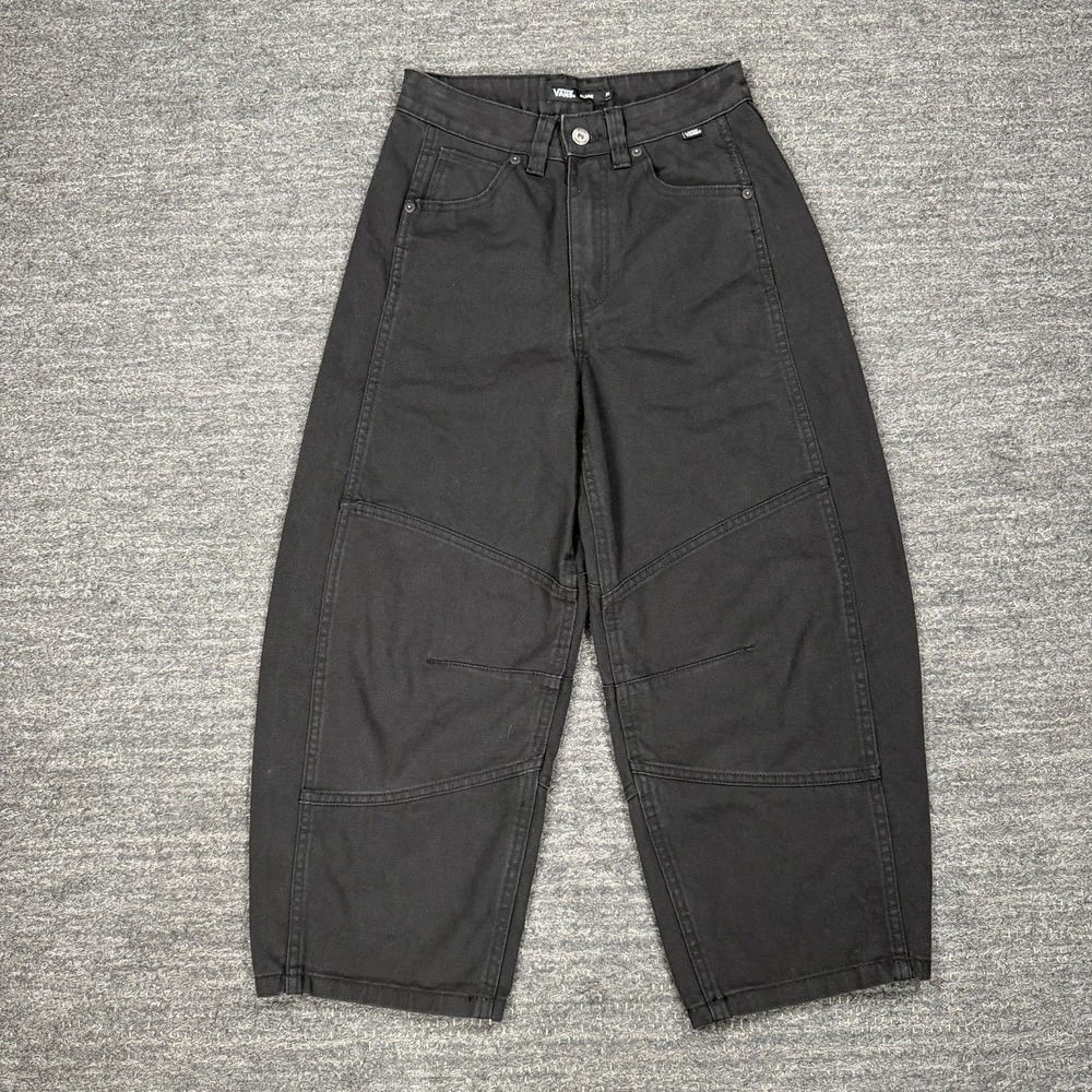 Vans Blaire Barrel Canvas Pants Women 24 Crop Double Knee Skater Grunge Baggy